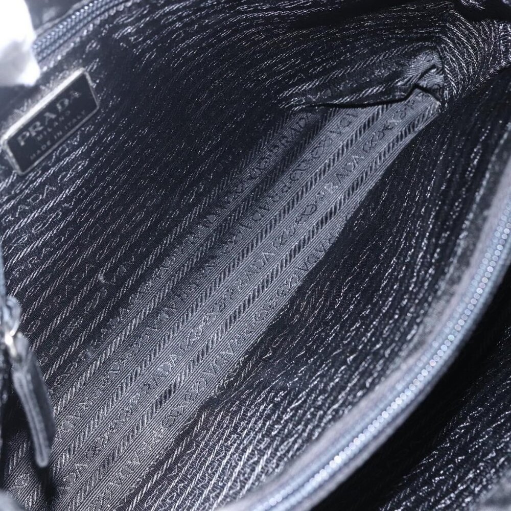 Authentic PRADA Shoulder Bag Nylon Black Silver - Picture 3 of 16